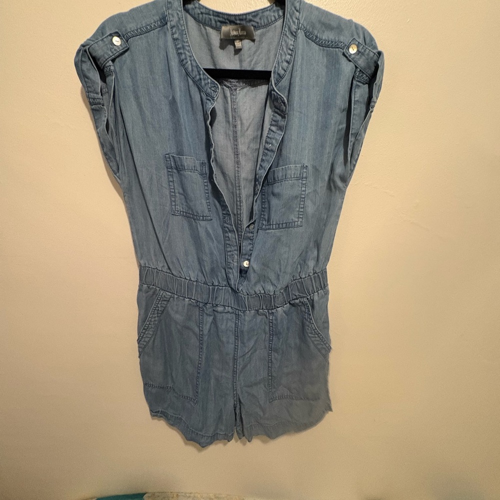 Neiman Marcus Blue Denim Romper